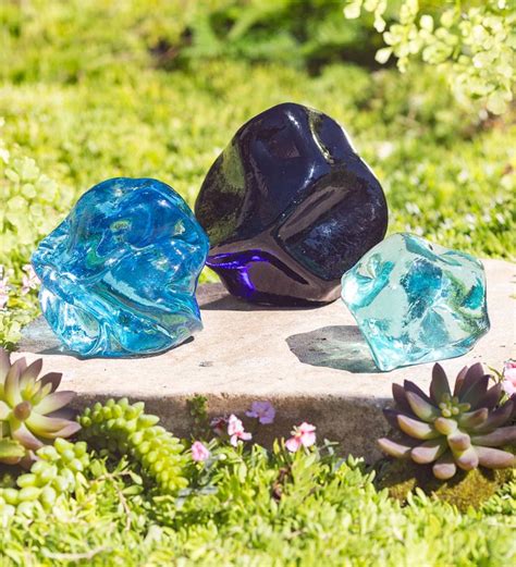 Our Set Of Three Recycled Organic Glass Rocks Will Be An Interesting