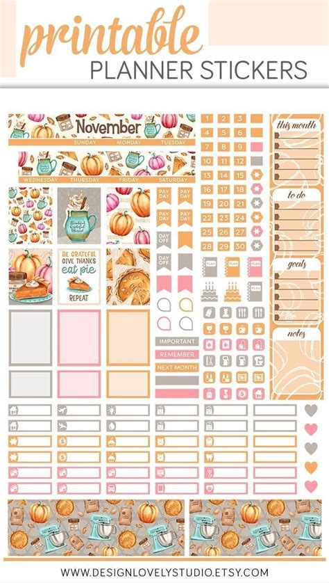 Free Printable Pumpkin Spice Girl Fall Planner Stickers Weekly Kit