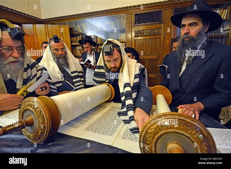 Religious Jews Pray In The Rebbes Study At Lubavitch Headquarters In