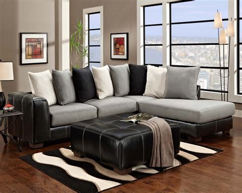 Robinson, and have two children. Idol Steel Black Gray & White Sectional Sofa Loose Pillow Back