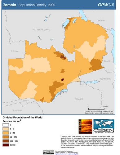 Zambia Population Density 2000 Sedacmaps Flickr