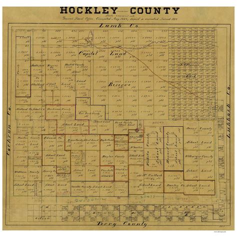 Hockley County Texas 1884 1897 Old Map Reprint Old Maps
