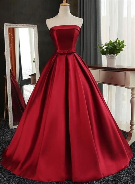 dark red prom dresses gorgeous formal gowns satin long party dress 2019 h9582
