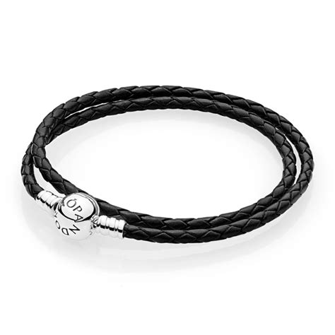 Pandora™ Moments Double Woven Leather Bracelet Black £45 Free