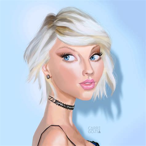Digital Painting Of Taylor Swift Drawing Caricature Taylor Swift