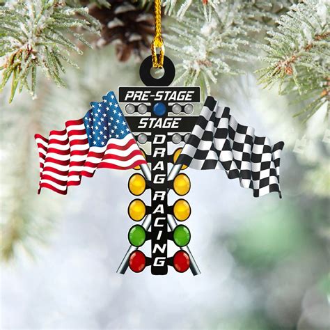 Pre Stage Drag Racing Lights Car Ornament Hanging Ornament Christmas