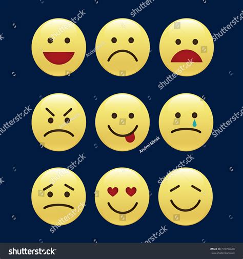 Set Smile Icons Emoji Emoticons Stock Vector Royalty Free 778992610