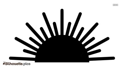Half sun outline Silhouette Vector, Clipart Images, Pictures