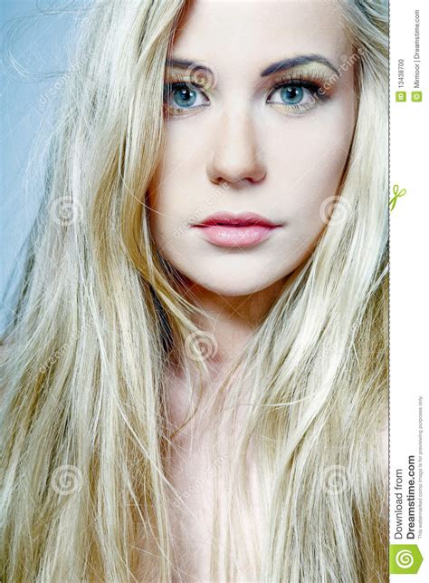 Female Model With Long Blond Hair Stock Photo Image