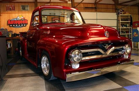 Candy Apple Red 1955 Ford F100 Ford Pickup Trucks Pickup Trucks