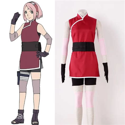 Japanese Anime Naruto Haruno Sakura 3rd Clothes Girls Cosplay Clothing
