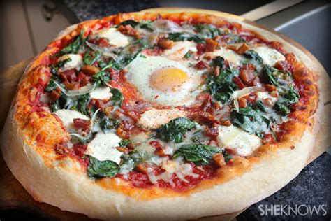 Pizza With Crispy Pancetta And Soft Baked Egg