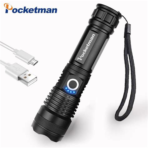 Powerful Flashlight 5 Modes Zoom Led Xhp50 Torch Usb Rechargeable 18650