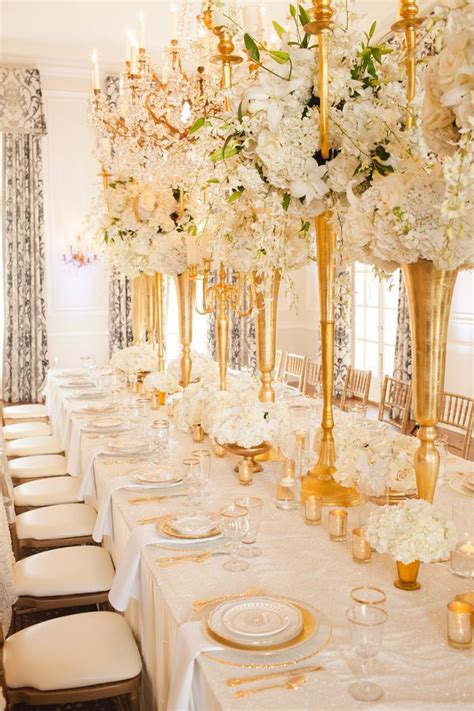 6 Ways To Create Dazzling Reception Tables Ivory Wedding Theme Gold
