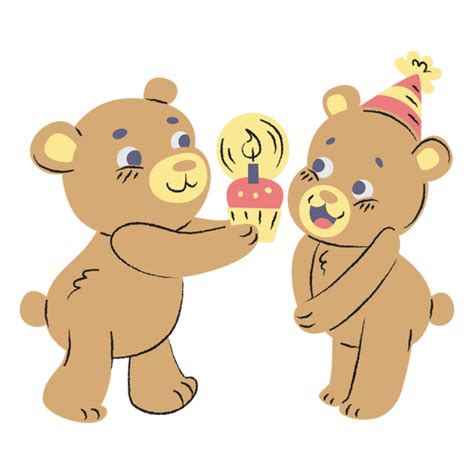 Cute Birthday Bears Hand Drawn Transparent Png And Svg Vector File