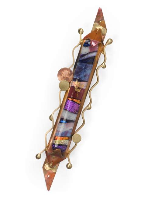 Gary Rosenthal Mezuzah Cover Fused Glass