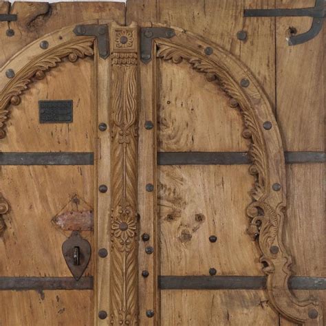Antique 1900s Indian Teak Wood Mughal Arch Door Chairish