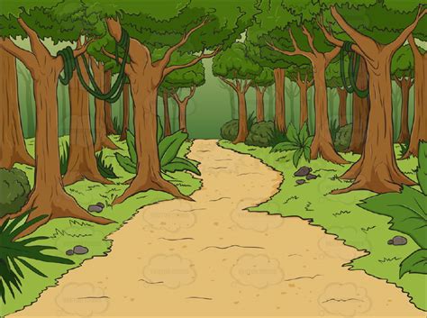 Dirt Road Cartoon Forest Background Clip Art Library