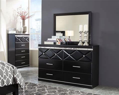 Fancee Black Dresser And Mirror Jr Furniture And Mattress Furniture