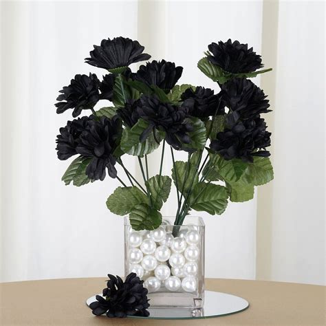 12 bush 84 pcs black artificial silk chrysanthemum flowers in 2021 artificial flowers