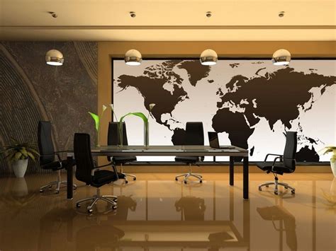 Image Result For Map World Wall Design Office Wallpaper Map Wall