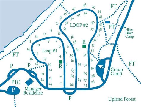 Campground Map Showing Loop 1 Non Reservation And Loop 2 Mostly