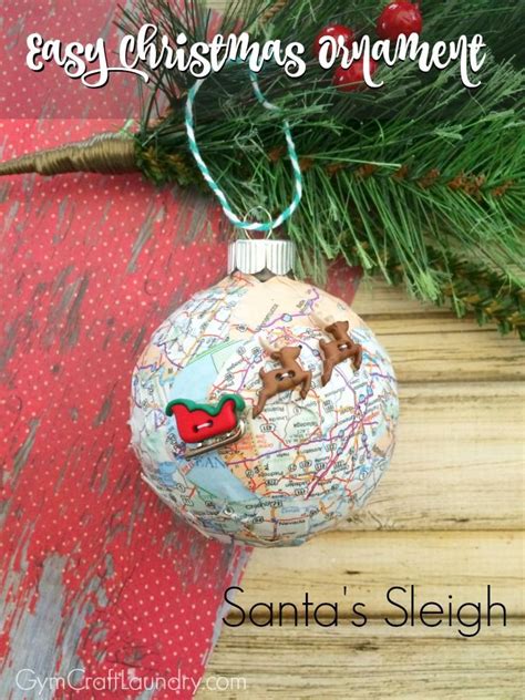 Easy Decoupage Santas Sleigh Map Ornament Ornaments