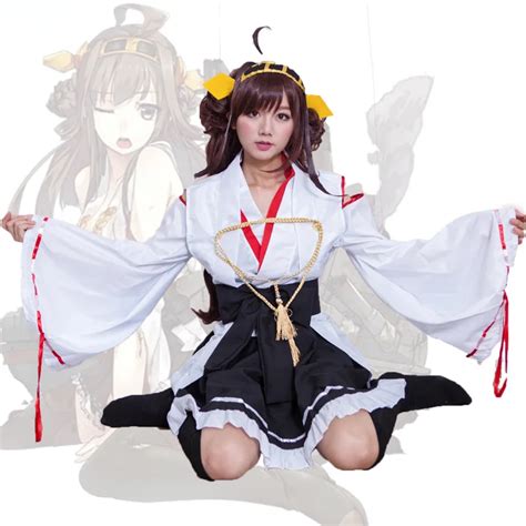 Japan Kantai Collection Warship Kongou Haruna Kimono Coat Battle Uniforms Full Set Fleet Girls