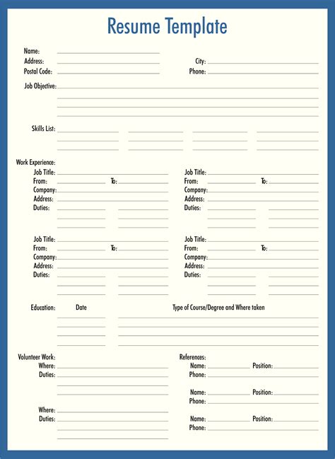 Follow each step, fill in the requested information. 7 Best Fill In Blank Printable Resume - printablee.com