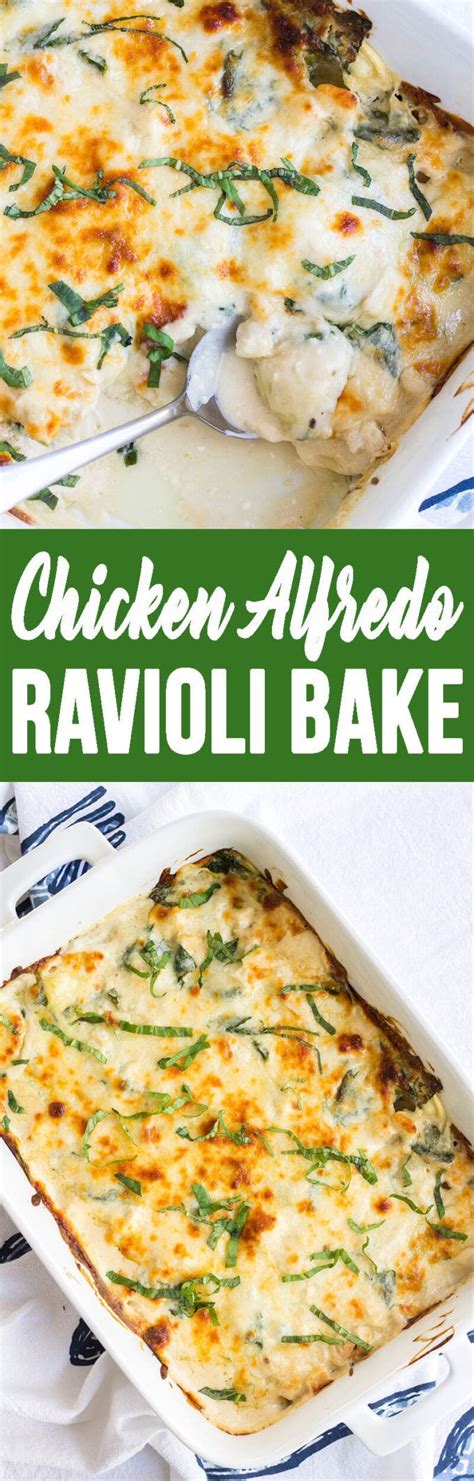 Cheesy Chicken Alfredo Ravioli Casserole Recipe