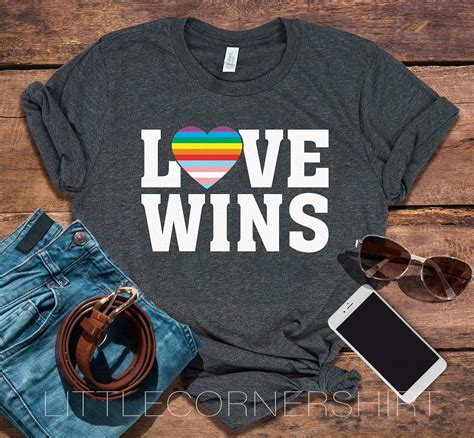 Love Wins T Shirt Support Lgbt Tee Gay Pride Shirt Rainbow Shirt Gay