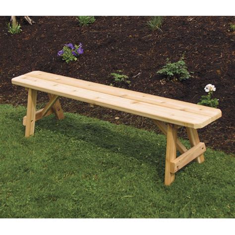 A And L Furniture Western Red Cedar Traditional Backless Bench Wood