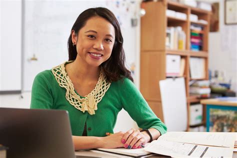 Portrait Of Female Asian Teacher At Her Desk Teachstone