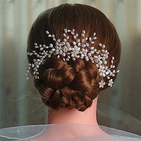 3 pcs luxurious handmade large ivory floral pearl wedding hair comb hairpin bridesmaid hair