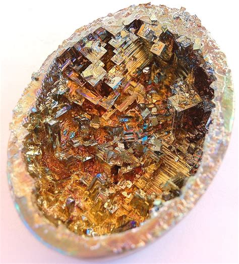 Bismuth Geode Bismuth That Has Been Grown And Cooled In An Eggshell