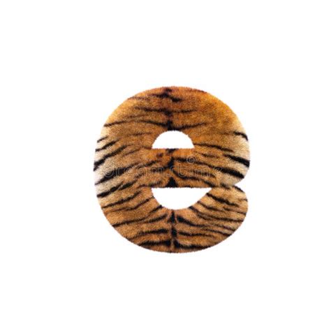 Tiger Letter E Lower Case D Feline Fur Font Suitable For Safari