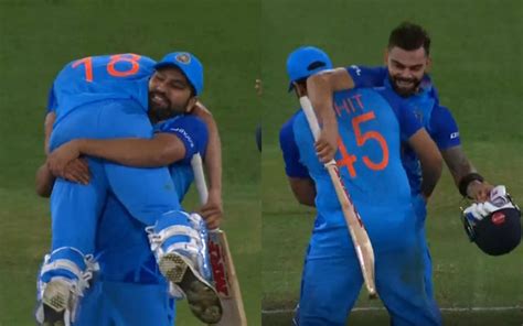 T20 World Cup 2022 Rohit Sharma Lifts Virat Kohli In Joy As Chase Master Wins Thriller For