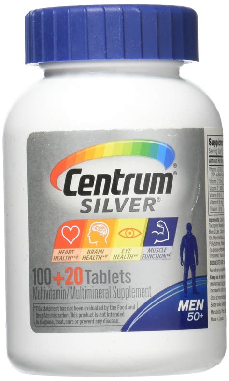 Centrum Silver For Men 50 Multivitamin Multimineral Supplement 100 20