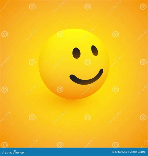 3d Smiling Face View From Side Emoticon On Yellow Background Vector