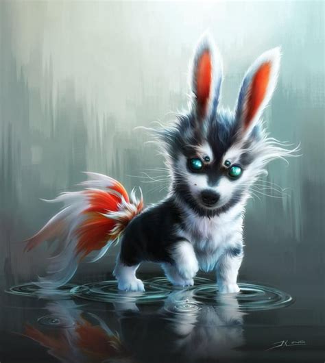 Making Of Fluffy Pup Mythical Creatures Art Cute Creatures Cute