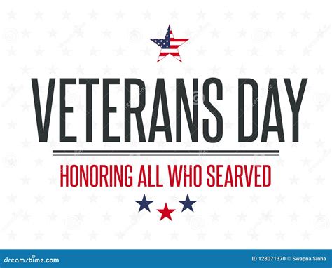 Veterans Day Honoring All Who Served Stock Illustration Illustration