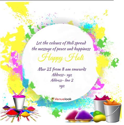 Holi Splash E Invite Holi Wishes Holi Theme Invitations
