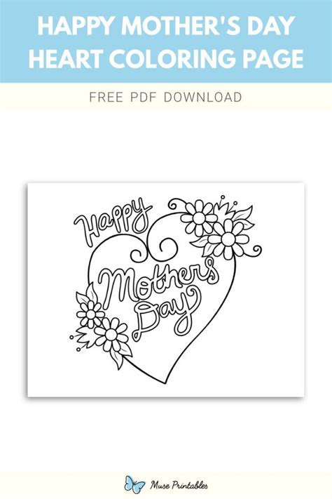 Free Printable Happy Mothers Day Heart Coloring Page Download It At