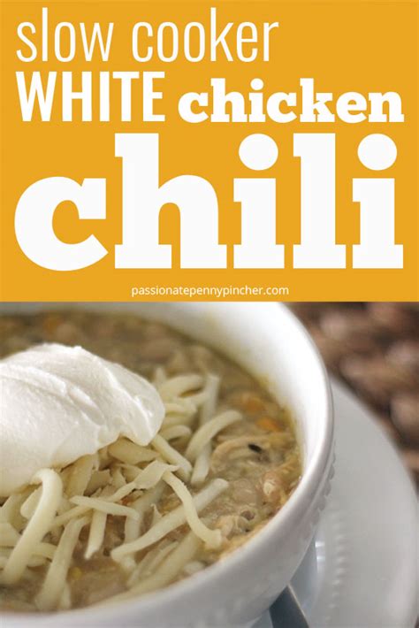 Loaded with beans and three different kinds of green chilies. Slow Cooker White Chicken Chili Recipe