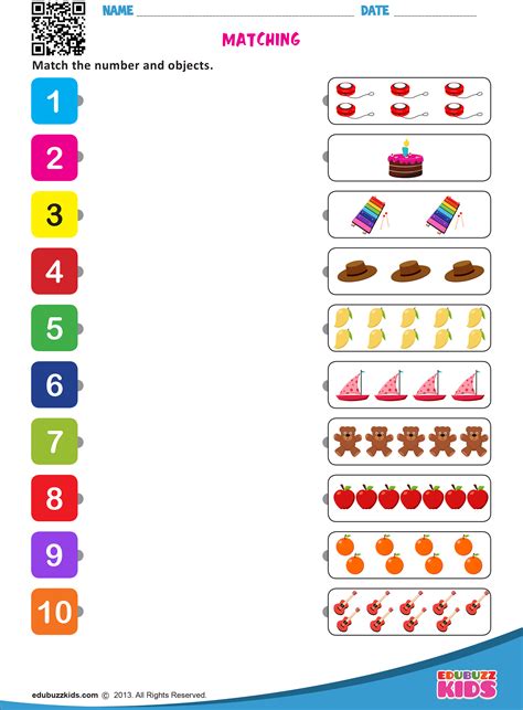Matching Kindergarten Math Worksheets Kids Worksheets Preschool