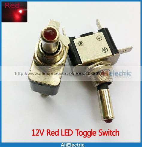 Dc 12v Toggle Switch Red Led Light Car Switches Auto Toggle Switch On