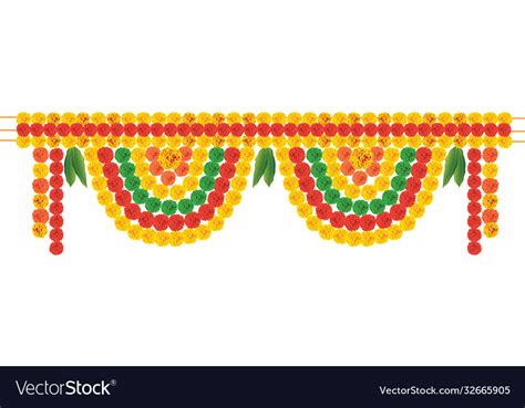 Festival Marigold Garland Decoration For Door Vector Image