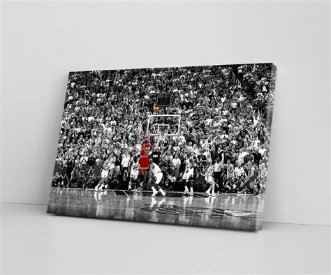Michael Jordan Last Shot Canvas Wall Art Prints Basketball Etsy