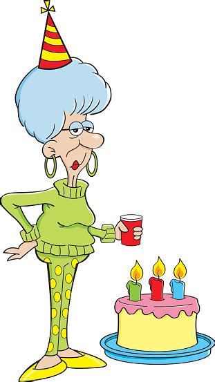 You can edit any of drawings via our online image editor before downloading. Cartoon Senior Lady With A Birthday Cake Stock ...