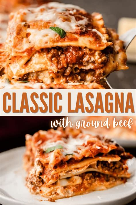 Classic Lasagna Recipe With Ground Beef